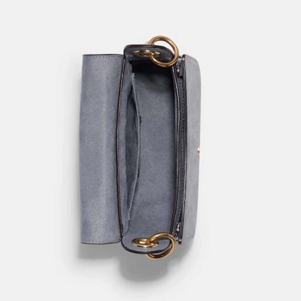 Coach Kleo Shoulder Bag 17 Suede Granite Gray With Gold Hardware  Crossbody - Picture 11 of 15